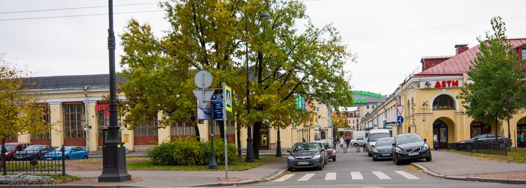 Волжский переулок к югу от Большого проспекта пересекает Андреевский рынок.