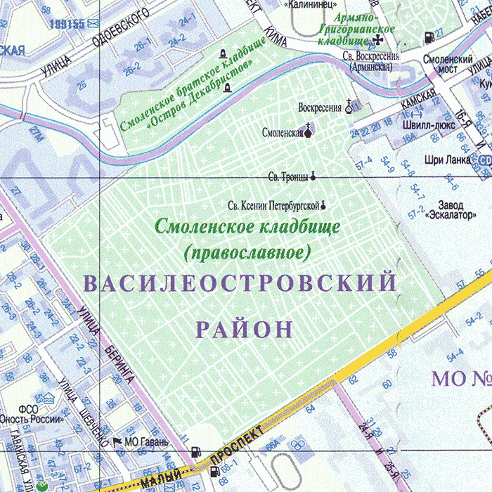 Смоленское кладбище (карта)
