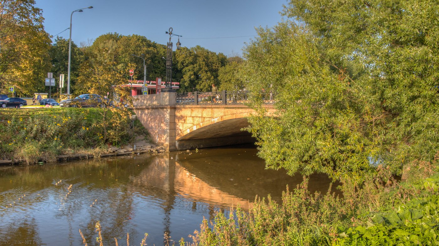 Смоленский мост с левого берега (против течения).