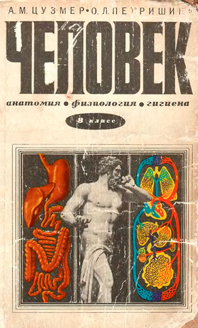 Биология - учебник для 8 класса школы СССР. Человек: анатомия, физиология, гигиена. А. М. Цузмер, О. Л. Петришина. - 1979 г